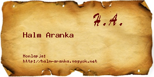 Halm Aranka névjegykártya