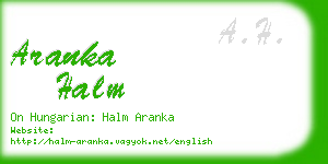 aranka halm business card